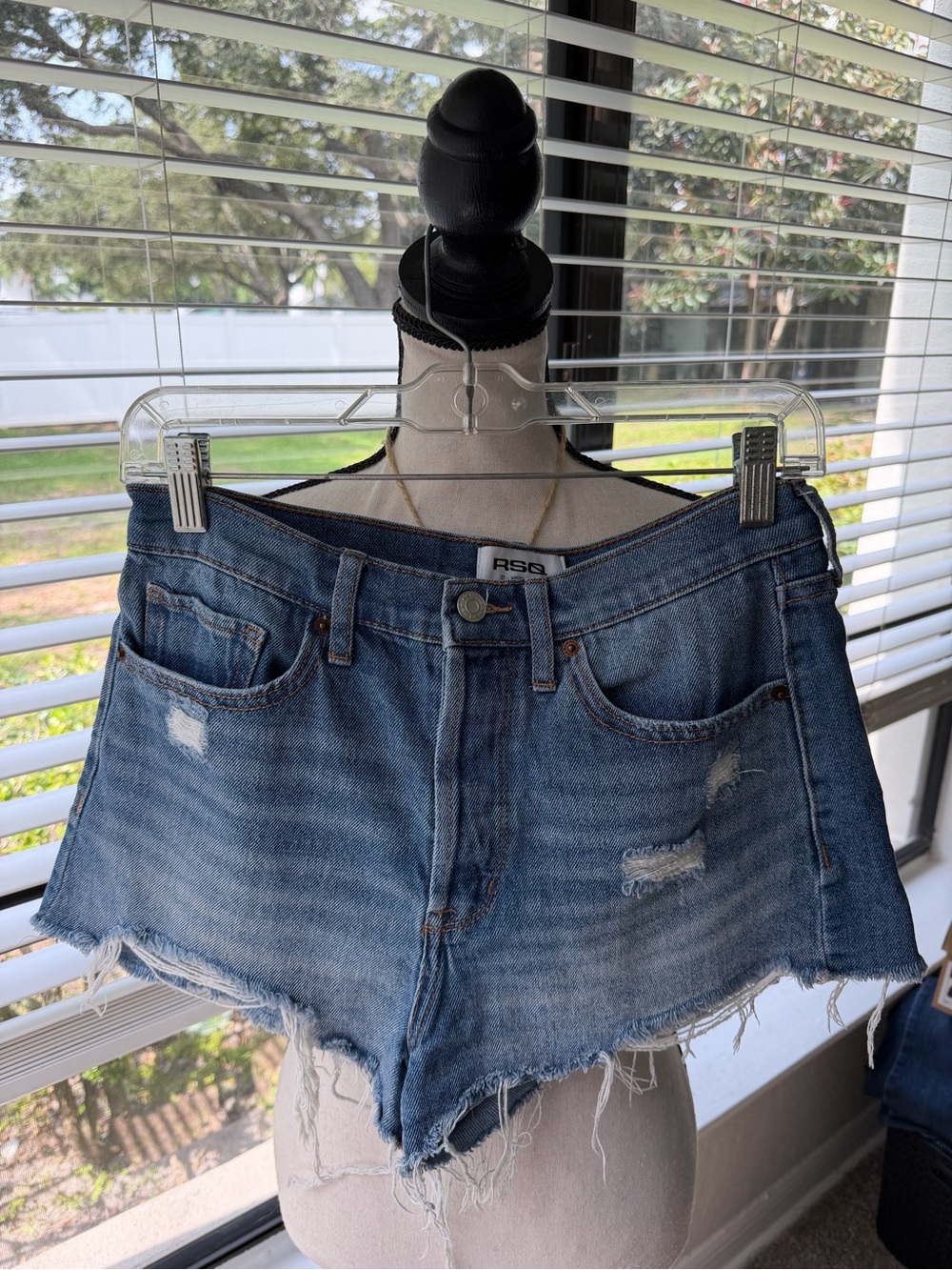 RSQ Vintage High Rise Denim Shorts Blue